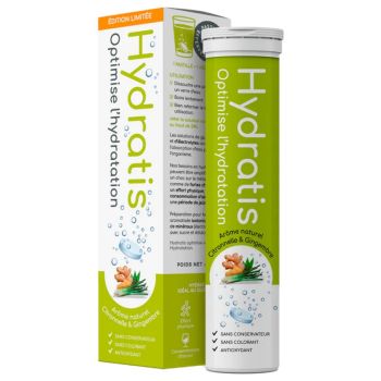 Solution d'hydratation go&ucirc;t citronnelle & gingembre Hydratis - tube de 20 pastilles effervescentes