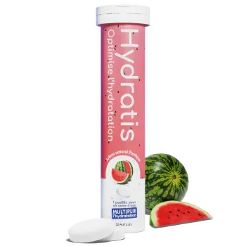 Solution d'hydratation go&ucirc;t past&egrave;que Hydratis - tube de 20 pastilles effervescentes