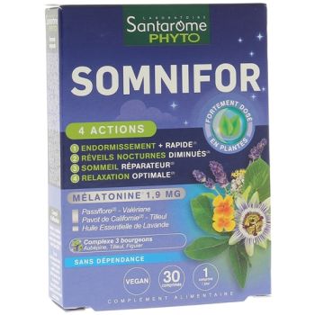 Somnifor 4 actions Santarome - bo&icirc;te de 30 comprim&eacute;s