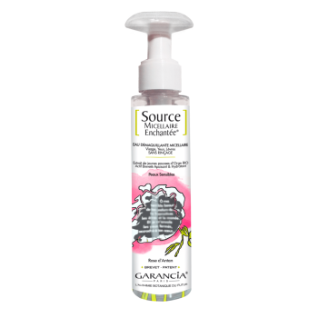 Source micellaire enchant&eacute;e eau d&eacute;maquillante rose d'antan Garancia - flacon de 100 ml