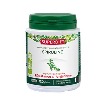 Spiruline SuperDiet - bo&icirc;te de 120 g&eacute;lules