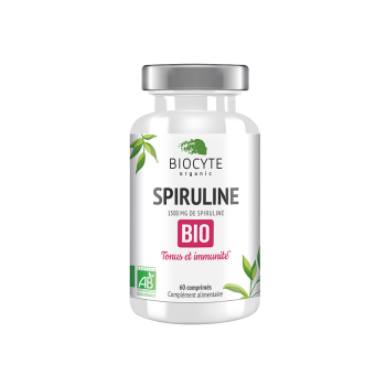 Spiruline bio tonus et immunit&eacute; Biocyte - pilulier de 60 comprim&eacute;s