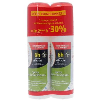 Spray anti-moustiques zones tropicales et &agrave; risques Parasidose - lot de 2 sprays de 100 ml