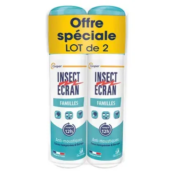 Spray r&eacute;pulsif anti-moustiques famille Insect &eacute;cran - lot de 2 sprays de 100 ml