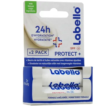 Stick &agrave; l&egrave;vres Protect + SPF 15 Labello - 2 sticks de 4,8 g