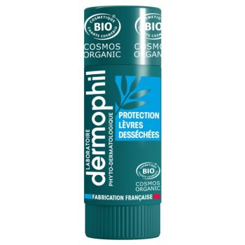 Stick &agrave; l&egrave;vres Protection l&egrave;vres dess&eacute;ch&eacute;es bio Dermophil Indien - stick de 4 g
