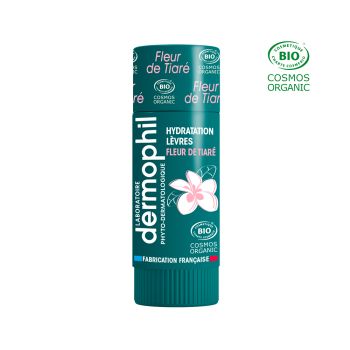 Stick &agrave; l&egrave;vres fleur de tiar&eacute; bio Dermophil Indien - stick de 4 g