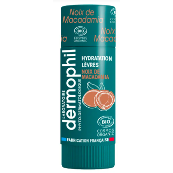 Stick &agrave; l&egrave;vres noix de macadamia bio Dermophil Indien - stick de 4 g