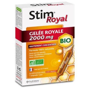 Stim Royal Gel&eacute;e royale 2000 mg bio Nutreov - bo&icirc;te de 20 ampoules