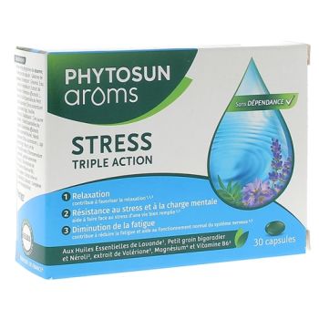 Stress triple action Phytosun Ar&ocirc;ms - bo&icirc;te de 30 capsules