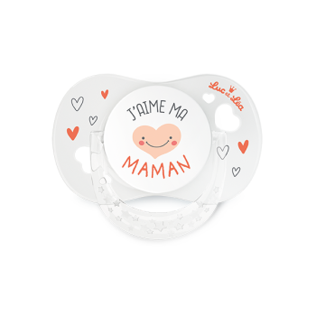 Sucette silicone anatomique avec anneau 0-6 mois Luc et L&eacute;a - une sucette
