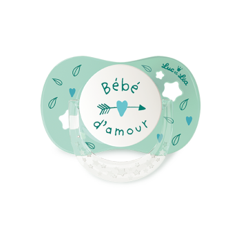 Sucette silicone anatomique avec anneau 6-18 mois Luc et L&eacute;a - une sucette