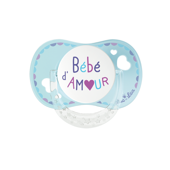 Sucette silicone physiologique avec anneau 0-6 mois Luc et L&eacute;a - une sucette