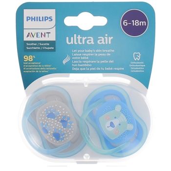 Sucettes ultra air 6-18 mois Philips Avent - lot de 2 sucettes