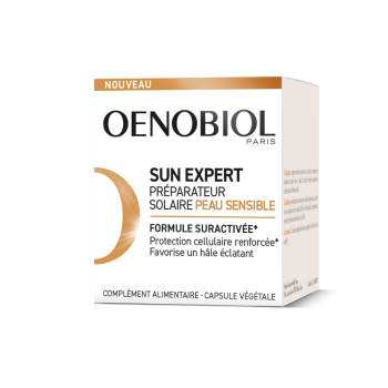 Sun Expert Pr&eacute;parateur solaire peau sensible Oenobiol - pot de 30 capsules