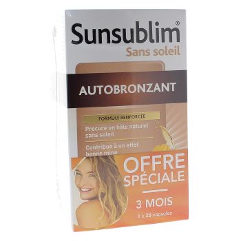 Sunsublim Autobronzant Nutr&eacute;ov - lot de 3x28 capsules (1 bo&icirc;te offerte)