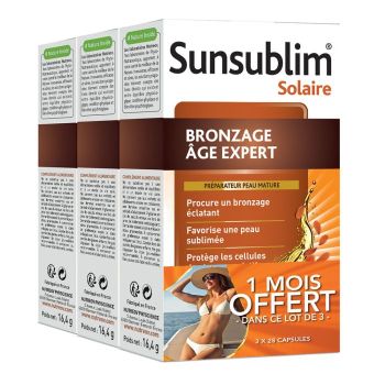Sunsublim Bronzage &Acirc;ge Expert Nutreov - lot de 3 bo&icirc;tes de 28 capsules