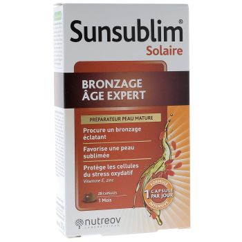 Sunsublim solaire bronzage &acirc;ge expert Nutreov - bo&icirc;te de 28 capsules