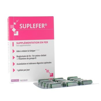 Suplefer suppl&eacute;mentation en fer Ineldea - bo&icirc;te de 30 g&eacute;lules