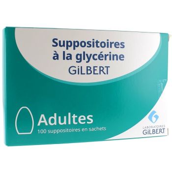 Suppositoires &agrave; la glyc&eacute;rine Adulte Gilbert - boite de 100 suppositoires