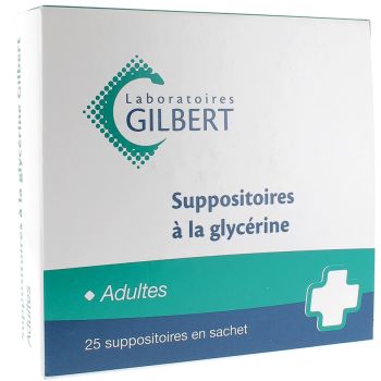 Suppositoires &agrave; la glyc&eacute;rine Adulte Gilbert - boite de 25 suppositoires