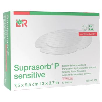 Suprasorb P Sensitive Multisite border 7,5 x 9,5 cm Lohmann & Rauscher - bo&icirc;te de 10 unit&eacute;s