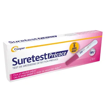 Suretest Test de grossesse pr&eacute;coce Cooper - un test