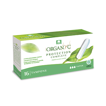 Tampons Super bio sans applicateur Organyc - bo&icirc;te de 16 tampons