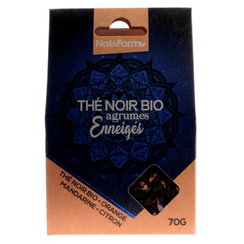 Th&eacute; noir bio agrumes enneig&eacute;s Nat&form - boite de 70g