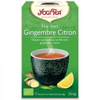 Th&eacute; vert gingembre citron BIO Yogi Tea - boite de 17 sachets 