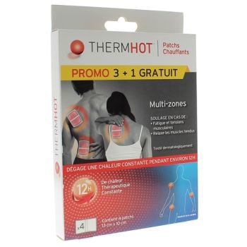 ThermHot Patchs chauffants multizones Therapearl - bo&icirc;te de 3 patchs + 1 gratuit