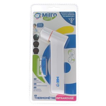 Thermom&egrave;tre infrarouge sans contact frontal et auriculaire Mill'O - un thermom&egrave;tre