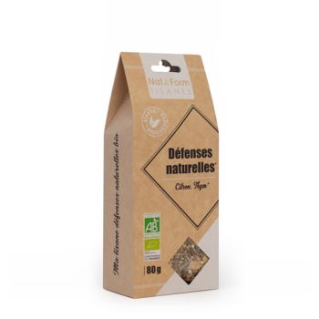 Tisane D&eacute;fenses Naturelles citron, thym Bio Nat & Form - sachet de 80 g