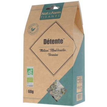 Tisane D&eacute;tente M&eacute;lisse, Tilleul bract&eacute;e et Verveine Nat & Form - Sachet de 60 g