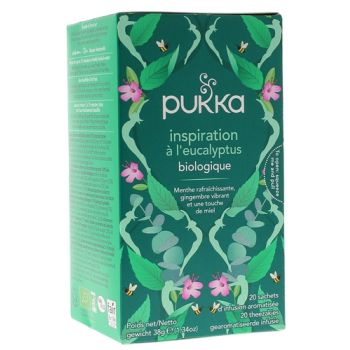 Tisane inspiration &agrave; l'eucalyptus biologique Pukka - bo&icirc;te de 20 sachets