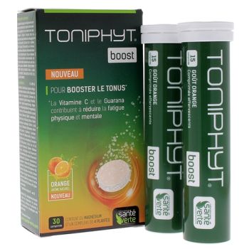 Toniphyt boost go&ucirc;t orange Sant&eacute; verte - boite de 30 comprim&eacute;s effervescents