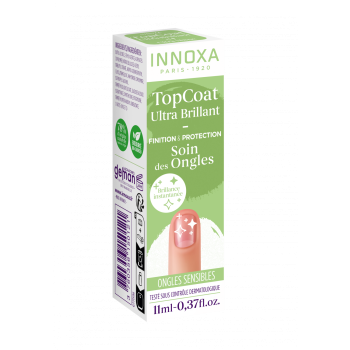 Top coat ultra brillant ongles sensibles Innoxa - flacon de 11 ml