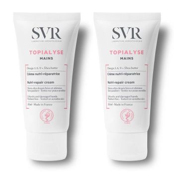 Topialyse mains cr&egrave;me nutri-r&eacute;paratrice SVR - lot de 2 tube de 50 ml