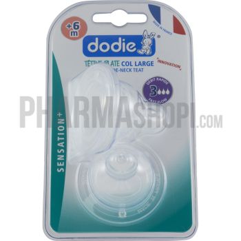 T&eacute;tines plate col large d&eacute;bit rapide +6 mois Dodie - 2 t&eacute;tines