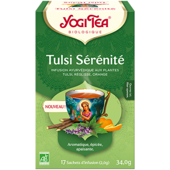 Tulsi S&eacute;r&eacute;nit&eacute; infusion bio Yogi Tea - boite de 17 sachets