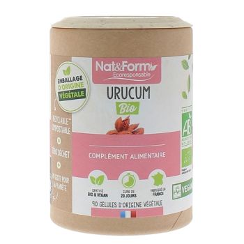Urucum bio Nat&Form - pot de 90 g&eacute;lules