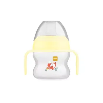 Tasse &agrave; bec souple 6mois et plus jaune MAM - 1 tasse de 150ml