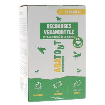 Veganbottle Recharges pi&egrave;ge volants gu&ecirc;pes et mouches Abatout - bo&icirc;te de 5 recharges