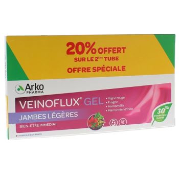 Veinoflux gel jambes l&eacute;g&egrave;res Arkopharma - 2 tubes de 150 ml