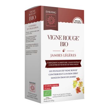 Vigne rouge Bio jambes l&eacute;g&egrave;res Dayang - bo&icirc;te de 15 g&eacute;lules