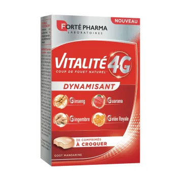 Vitalit&eacute; 4G Dynamisant Fort&eacute; Pharma - boite de 30 comprim&eacute;s &agrave; croquer