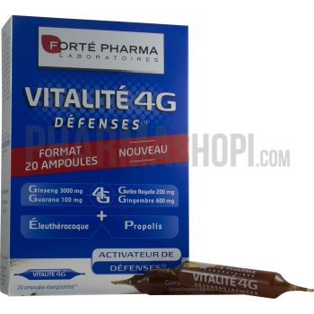 Vitalit&eacute; 4G d&eacute;fenses Forte pharma - bo&icirc;te de 20 ampoules de 4 g