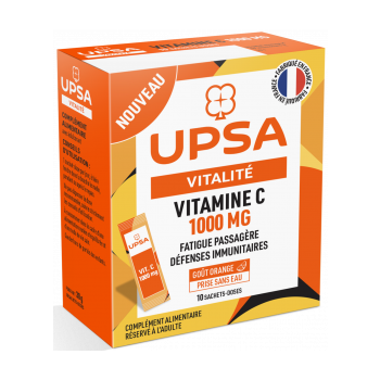 Vitalit&eacute; Vitamine C 1000 mg UPSA - bo&icirc;te de 10 sachet-doses