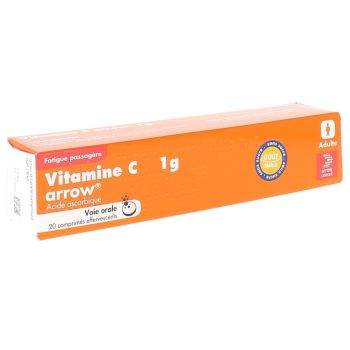 Vitamine C sans sucre go&ucirc;t orange 1g Arrow - 20 comprim&eacute;s effervescents