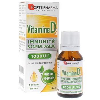 Vitamine D3 Immunit&eacute; et capital osseux Fort&eacute; Pharma - flacon compte-gouttes de 15ml